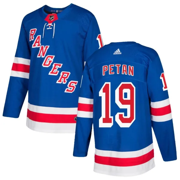 Adidas Nic Petan New York Rangers Youth Authentic Home Jersey - Royal Blue