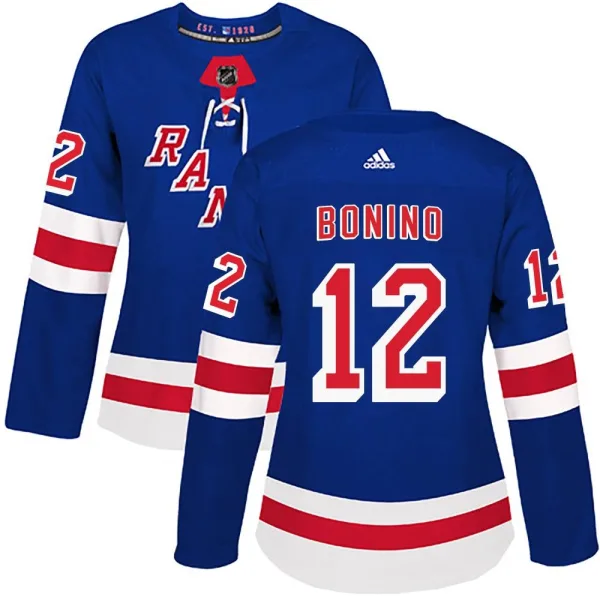 Adidas Nick Bonino New York Rangers Women's Authentic Home Jersey - Royal Blue