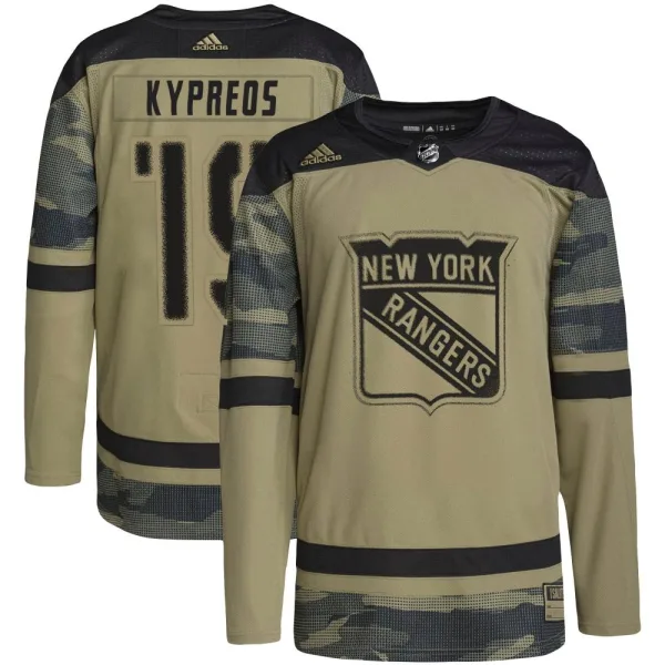 Adidas Nick Kypreos New York Rangers Youth Authentic Military Appreciation Practice Jersey - Camo