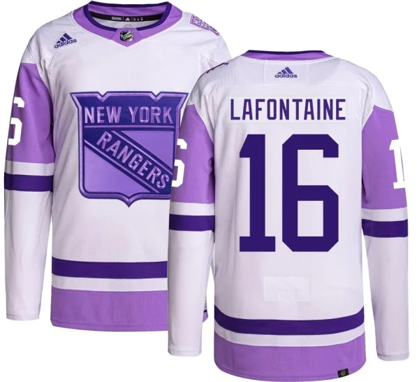 Adidas Pat Lafontaine New York Rangers Youth Authentic Hockey Fights Cancer Jersey -