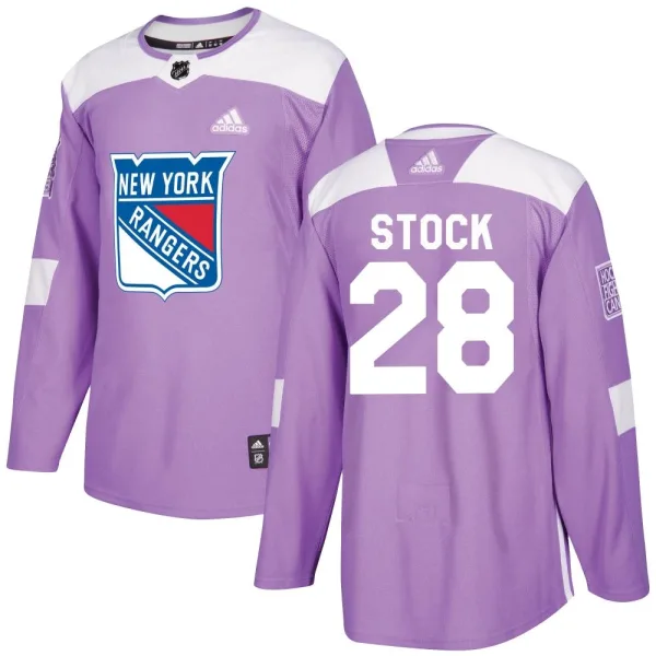 Adidas P.j. Stock New York Rangers Authentic Fights Cancer Practice Jersey - Purple