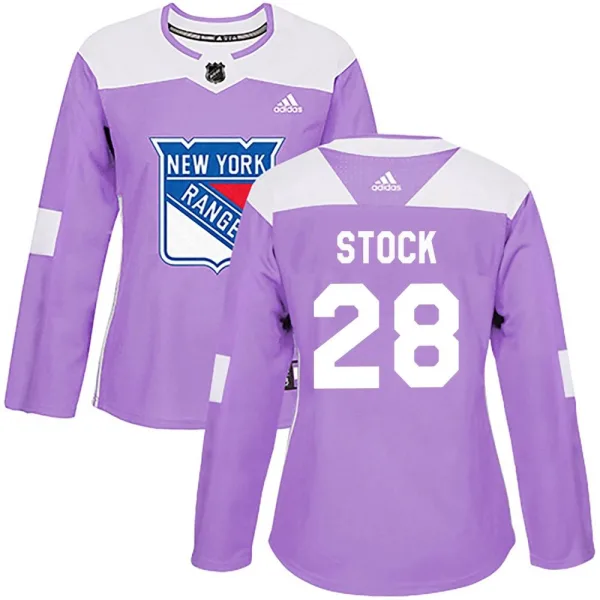 Adidas P.j. Stock New York Rangers Women's Authentic Fights Cancer Practice Jersey - Purple