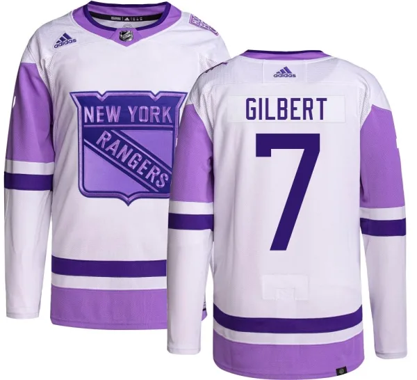 Adidas Rod Gilbert New York Rangers Youth Authentic Hockey Fights Cancer Jersey -