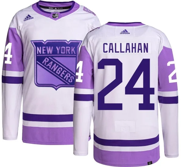 Adidas Ryan Callahan New York Rangers Youth Authentic Hockey Fights Cancer Jersey -