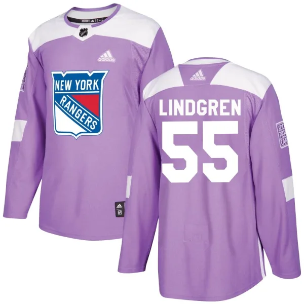 Adidas Ryan Lindgren New York Rangers Authentic Fights Cancer Practice Jersey - Purple