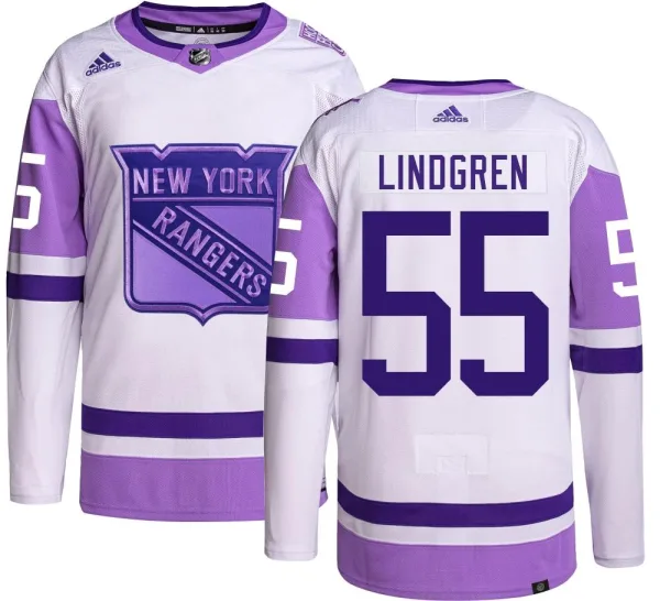 Adidas Ryan Lindgren New York Rangers Authentic Hockey Fights Cancer Jersey -