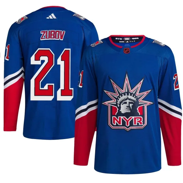 Adidas Sergei Zubov New York Rangers Authentic Reverse Retro 2.0 Jersey - Royal