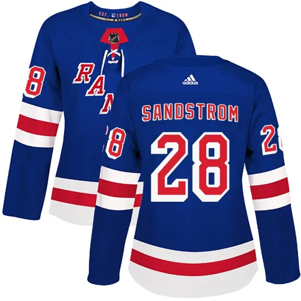 Adidas Tomas Sandstrom New York Rangers Women's Authentic Home Jersey - Royal Blue