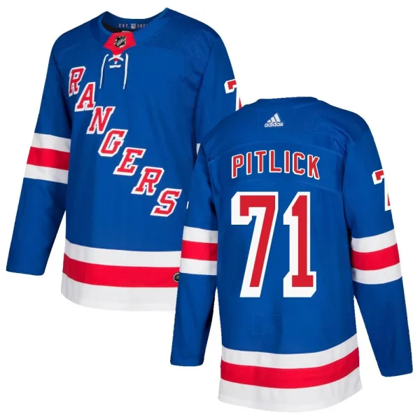 Adidas Tyler Pitlick New York Rangers Authentic Home Jersey - Royal Blue