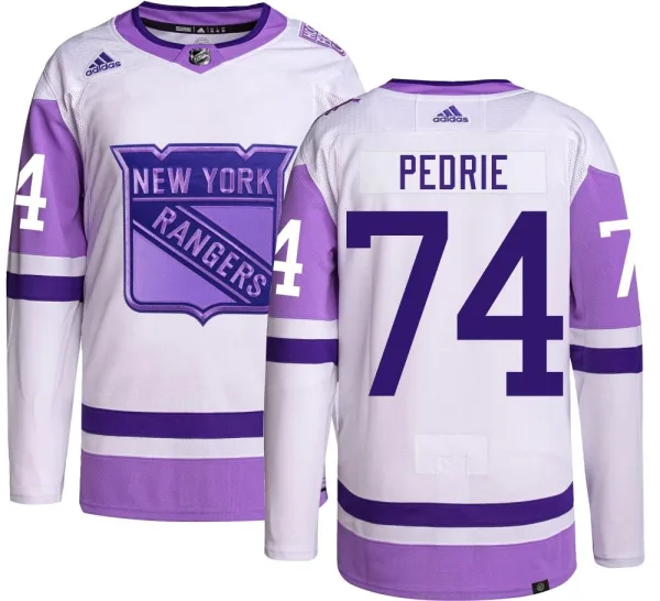 Adidas Vince Pedrie New York Rangers Youth Authentic Hockey Fights Cancer Jersey -