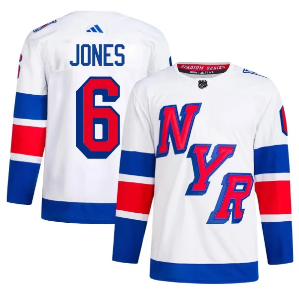 Adidas Zac Jones New York Rangers Authentic 2024 Stadium Series Primegreen Jersey - White