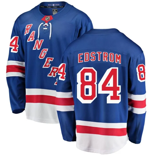 Fanatics Branded Adam Edstrom New York Rangers Breakaway Home Jersey - Blue