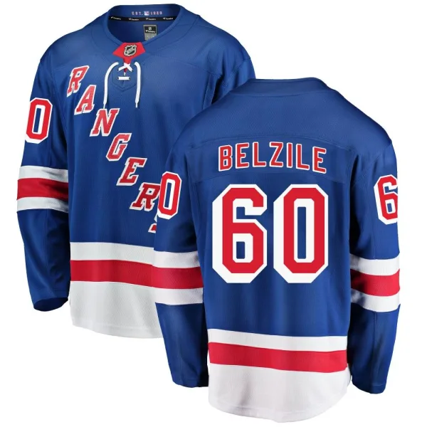 Fanatics Branded Alex Belzile New York Rangers Breakaway Home Jersey - Blue
