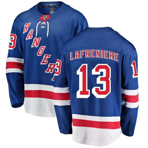 Fanatics Branded Alexis Lafreniere New York Rangers Breakaway Home Jersey - Blue
