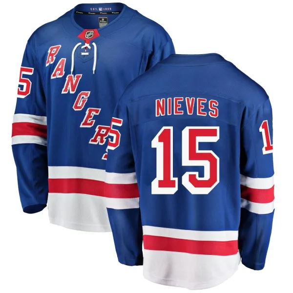 Fanatics Branded Boo Nieves New York Rangers Breakaway Home Jersey - Blue