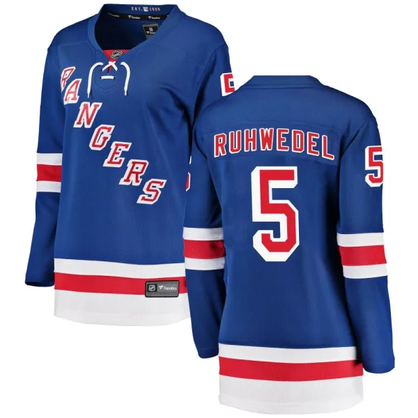 Fanatics Branded Chad Ruhwedel New York Rangers Women's Breakaway Home Jersey - Blue