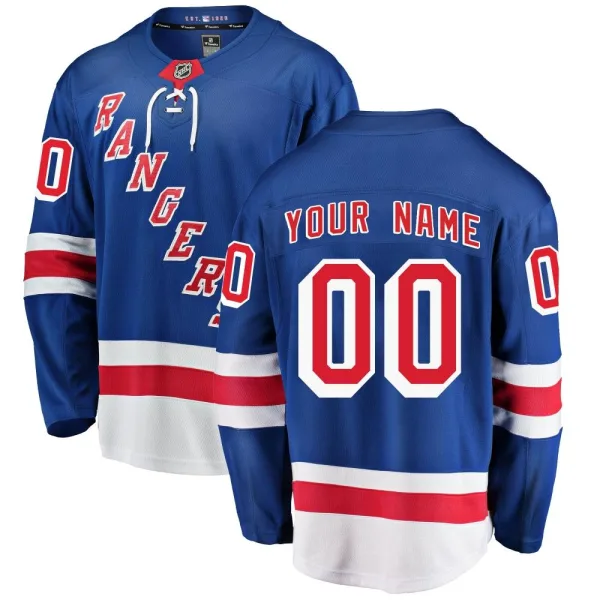 Fanatics Branded Custom New York Rangers Custom Breakaway Home Jersey - Blue