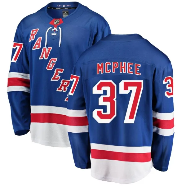 Fanatics Branded George Mcphee New York Rangers Breakaway Home Jersey - Blue