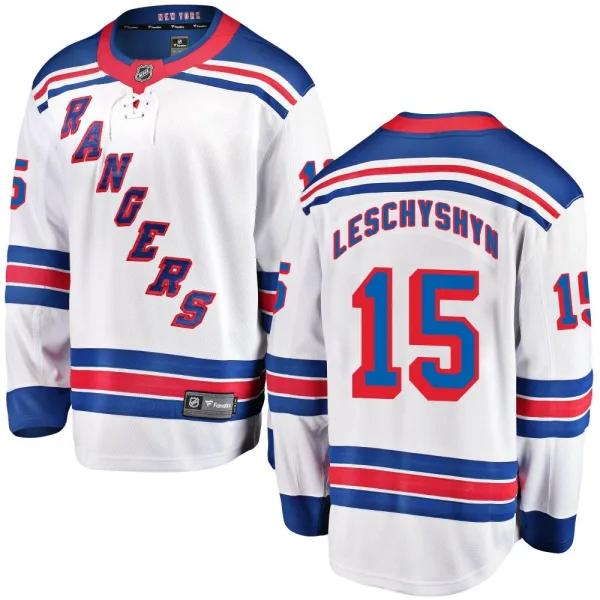 Fanatics Branded Jake Leschyshyn New York Rangers Breakaway Away Jersey - White