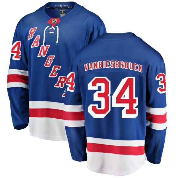 Fanatics Branded John Vanbiesbrouck New York Rangers Breakaway Home Jersey - Blue