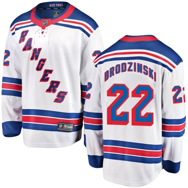 Fanatics Branded Jonny Brodzinski New York Rangers Breakaway Away Jersey - White