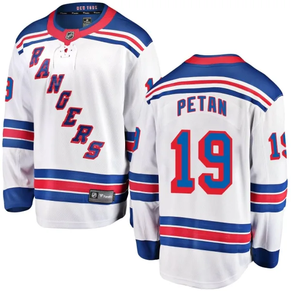 Fanatics Branded Nic Petan New York Rangers Breakaway Away Jersey - White