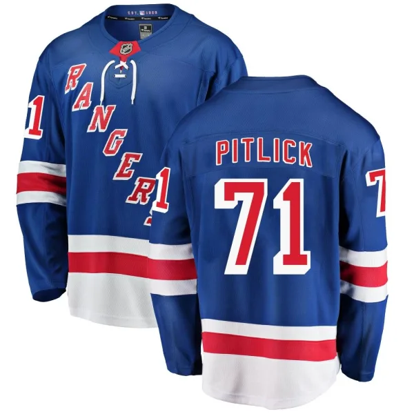 Fanatics Branded Tyler Pitlick New York Rangers Breakaway Home Jersey - Blue