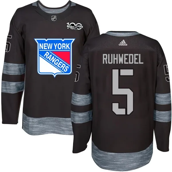 Chad Ruhwedel New York Rangers Youth Authentic 1917-2017 100th Anniversary Jersey - Black