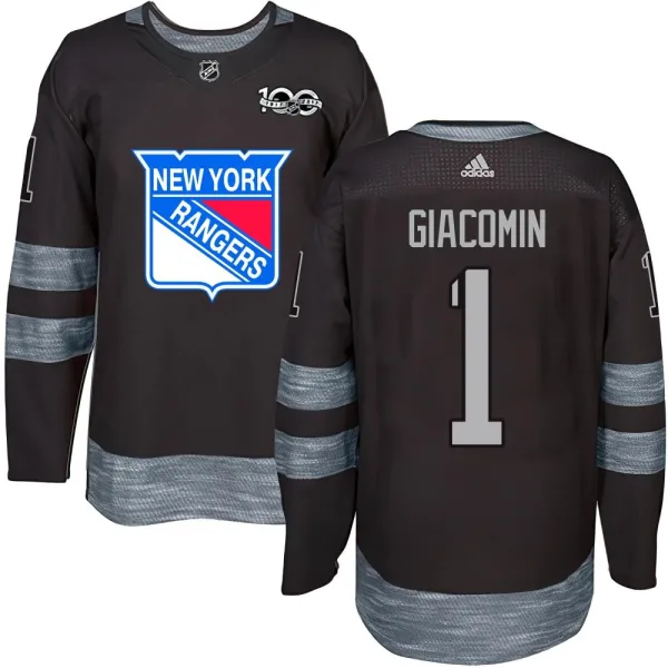 Eddie Giacomin New York Rangers Youth Authentic 1917-2017 100th Anniversary Jersey - Black