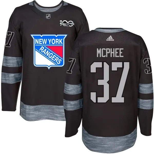 George Mcphee New York Rangers Youth Authentic 1917-2017 100th Anniversary Jersey - Black