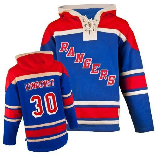 Henrik Lundqvist New York Rangers Youth Premier Old Time Hockey Sawyer Hooded Sweatshirt - Royal Blue