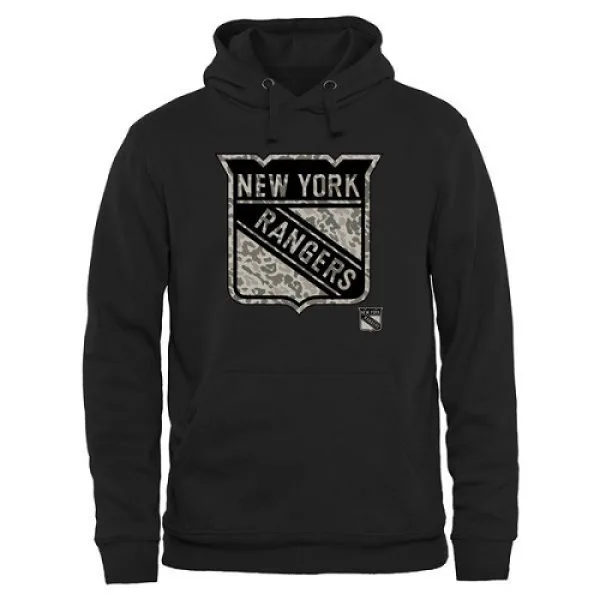 New York Rangers Rink Warrior Pullover Hoodie - Black