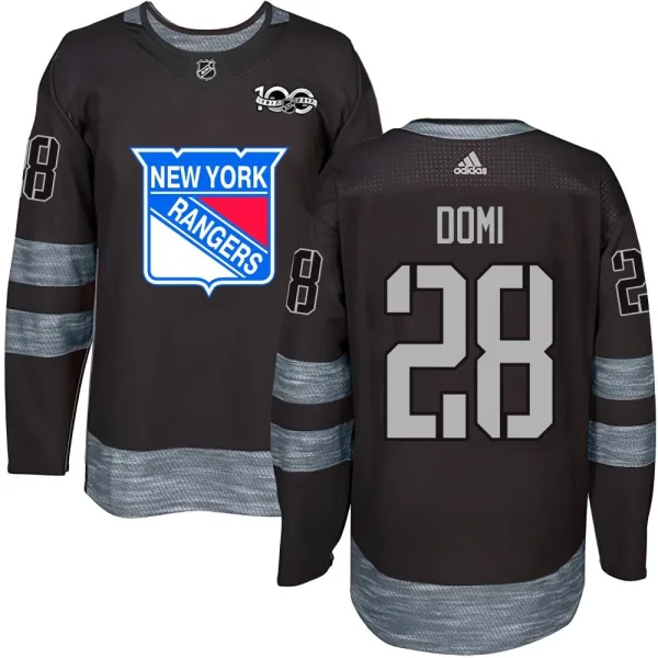 Tie Domi New York Rangers Youth Authentic 1917-2017 100th Anniversary Jersey - Black